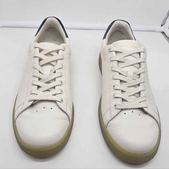 TORY BURCH Howell Court Ivory Leather Contrast Sole Sneakers sz 10 - Picture 6 of 14